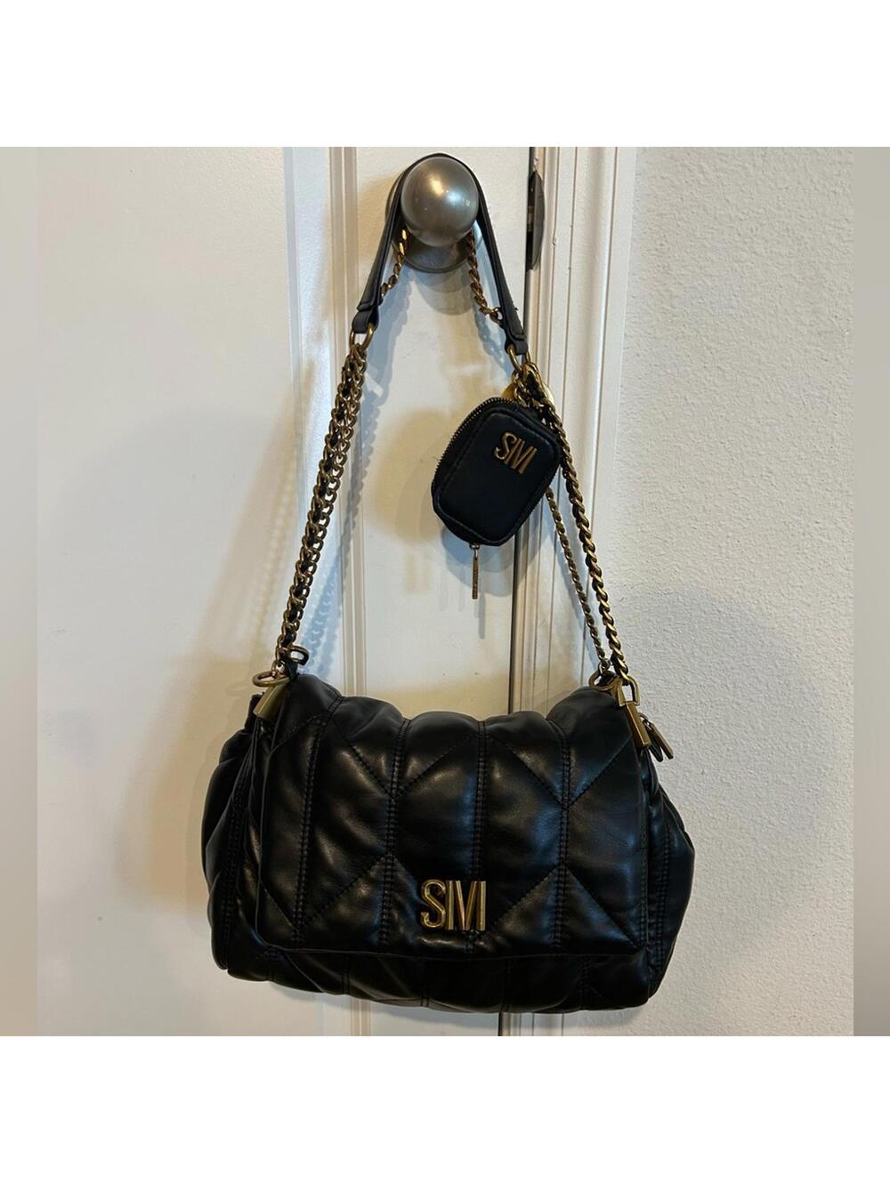 Steve Madden Soft Leather Chain Handbag over the shoulder